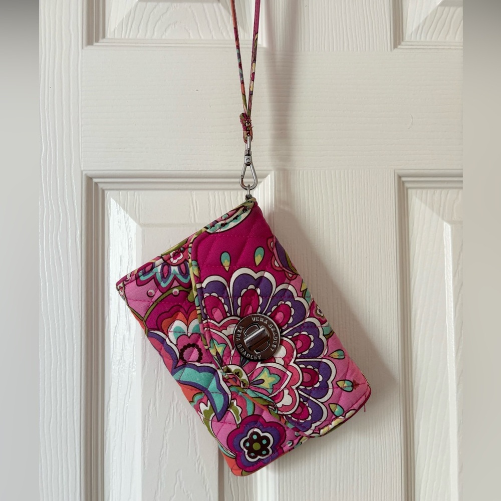 Vera Bradley Quilted Pink Paisley Wristlet/Clutch